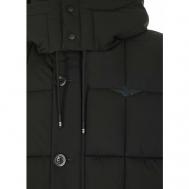 куртка , демисезон/зима, силуэт прямой, карманы, капюшон, размер 52, черный Aeronautica Militare