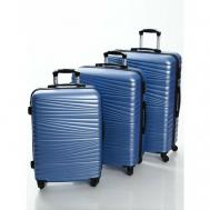 Комплект чемоданов  31620, ABS-пластик, размер M, синий Feybaul