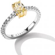 Кольцо помолвочное  белое золото, 585 проба, бриллиант, размер 17 Белый бриллиант