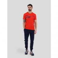 Костюм , футболка и брюки, свободный силуэт, размер XL, красный Vitacci