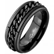 Кольцо , нержавеющая сталь, размер 22, черный Spikes