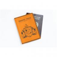 Обложка для паспорта , коричневый, оранжевый Coup