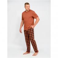 Пижама , брюки, футболка, трикотажная, размер 58, коричневый Ш'аrliзе