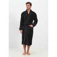 Халат , длинный рукав, банный халат, карманы, пояс/ремень, размер XXL, серый Luisa Moretti