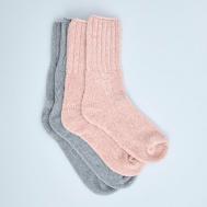 Женские носки  средние, размер 39-41, серый, розовый Cozy Home