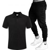 Комплект , брюки, футболка, размер 48, черный Нет бренда