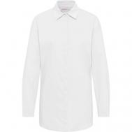 Блуза  , классический стиль, длинный рукав, однотонная, размер 42, белый Frieda & Freddies