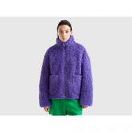 куртка  , демисезон/зима, силуэт прямой, размер L, фиолетовый United Colors of Benetton