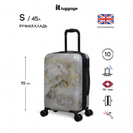 Чемодан , 45 л, размер S+, золотой, серый IT Luggage