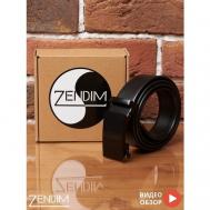 Ремень экокожа, металл, подарочная упаковка, для мужчин, размер 120, длина 120 см., черный ZENDIM