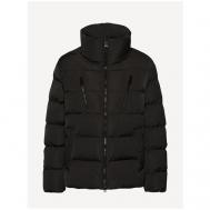 Куртка  , демисезон/зима, средней длины, силуэт прямой, карманы, без капюшона, подкладка, размер 46, черный Geox