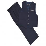 Школьная форма , жилет и брюки, размер 110, синий TUGI