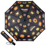 Зонт , автомат, купол 98 см., 8 спиц, система «антиветер», для женщин, оранжевый, черный Moschino