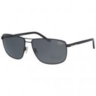 Солнцезащитные очки , авиаторы, оправа: металл, спортивные, поляризационные, для мужчин, черный Jaguar