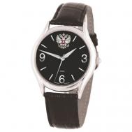 Наручные часы  1571808/300-2036, черный, серебряный Slava
