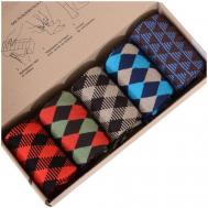 Мужские носки , 5 пар, классические, подарочная упаковка, размер 29 (43-45), мультиколор Нева-Сокс