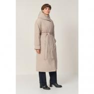 куртка  , демисезон/зима, удлиненная, оверсайз, утепленная, размер 52, бежевый Baon