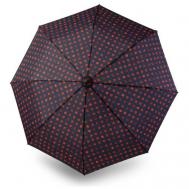 Зонт , механика, 3 сложения, купол 99 см., 8 спиц, система «антиветер», чехол в комплекте, для женщин, черный, красный Knirps