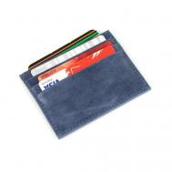 Кредитница , натуральная кожа, 4 кармана для карт, синий Кроко