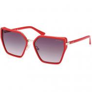 Солнцезащитные очки , бабочка, оправа: пластик, градиентные, для женщин, красный Guess