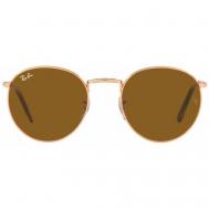 Солнцезащитные очки , круглые, оправа: металл, коричневый Ray-Ban