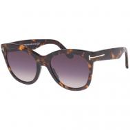 Солнцезащитные очки , бабочка, оправа: пластик, с защитой от УФ, для женщин, коричневый Tom Ford