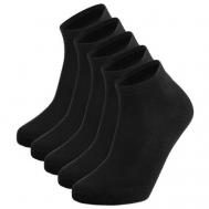 Мужские носки , 5 пар, укороченные, размер 41-45, черный, белый Mega Outlet