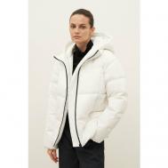 куртка   зимняя, средней длины, силуэт прямой, водонепроницаемая, ветрозащитная, стеганая, съемный капюшон, размер XL, белый Finn Flare