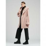 Куртка , искусственный мех, средней длины, силуэт свободный, карманы, размер 50, розовый Alef