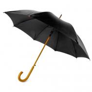 Мини-зонт полуавтомат, купол 104 см., 8 спиц, деревянная ручка, черный Без бренда