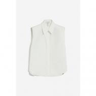Блуза  , классический стиль, прямой силуэт, без рукава, однотонная, размер 40, белый Cinque