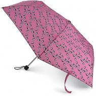 Зонт , механика, 3 сложения, купол 86 см., 6 спиц, чехол в комплекте, для женщин, розовый FULTON