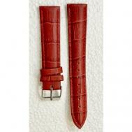 Ремешок , натуральная кожа, застежка пряжка, размер 18, красный Nagata
