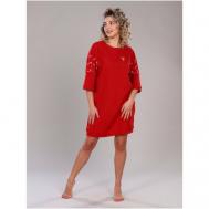 Платье , короткий рукав, трикотажная, размер 44, красный NINEL