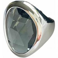 Кольцо , бижутерный сплав, родирование, хрусталь, размер 18, серый, серебряный Florento
