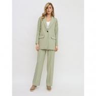 Костюм , жакет и брюки, повседневный стиль, прямой силуэт, карманы, подкладка, размер 44, зеленый Olya Stoforandova