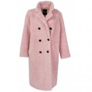 Шуба , силуэт прямой, карманы, размер 40, розовый Elegance
