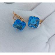 Серьги , циркон, фианит, голубой FJ Fallon Jewelry