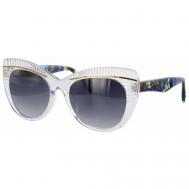 Солнцезащитные очки , кошачий глаз, оправа: пластик, фотохромные, градиентные, с защитой от УФ, зеркальные, для женщин, белый BORBONESE