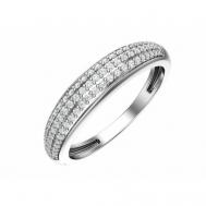 Кольцо  кольцо из серебра 1100728-00775, серебро, 925 проба, родирование, размер 17.5, бесцветный POKROVSKY