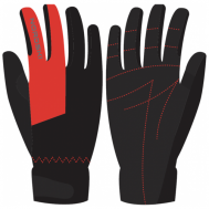 Перчатки , размер S, черный, красный NORDSKI