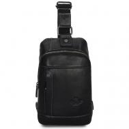 Рюкзак  барсетка , натуральная кожа, внутренний карман, черный ZNIXS