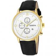 Наручные часы  Кварцевые наручные водонепроницаемые мужские часы  28, черный, белый Geneva