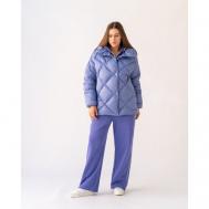 куртка   зимняя, средней длины, силуэт прямой, капюшон, карманы, размер 50, фиолетовый Modress