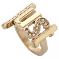 Кольцо , нержавеющая сталь, золочение, кристалл, размер 17, золотой, золотой Just Cavalli