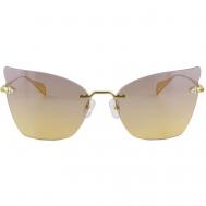 Солнцезащитные очки  , бабочка, оправа: металл, с защитой от УФ, для женщин, золотой Genny