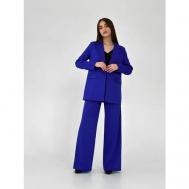 Костюм , жакет и брюки, классический стиль, свободный силуэт, подкладка, размер 44, синий Blazer