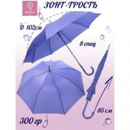 Зонт-трость , полуавтомат, купол 102 см., 8 спиц, чехол в комплекте, для женщин, белый, голубой Diniya