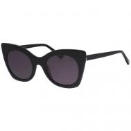 Солнцезащитные очки , кошачий глаз, оправа: пластик, для женщин, черный Valentin Yudashkin