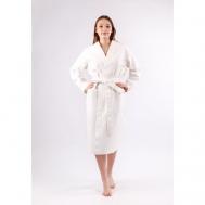 Халат , длинный рукав, банный халат, размер 48,50, белый COMFORTLIFE